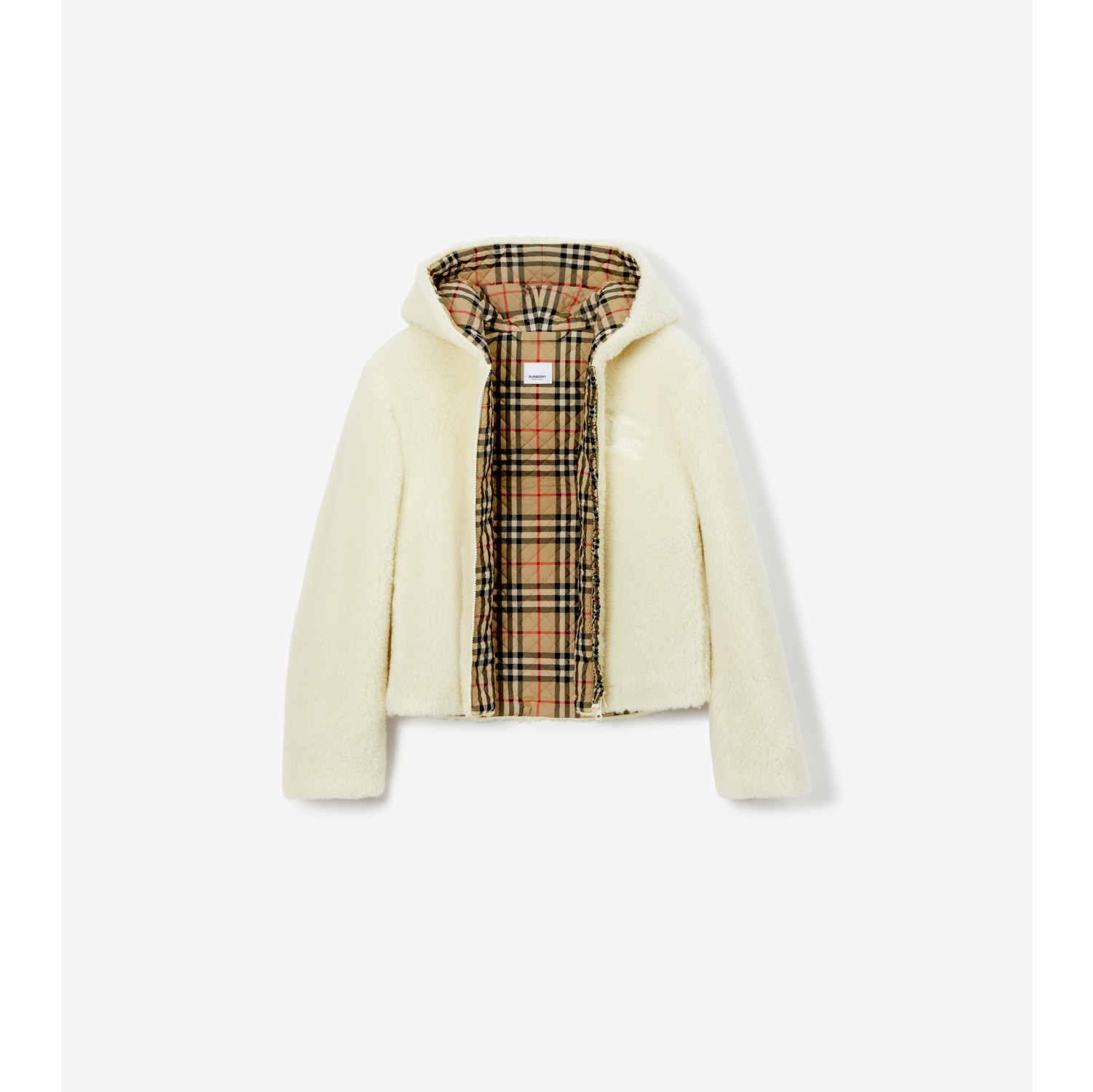 フリースジャケット (フロストバニラ) - ウィメンズ, ウール, ピュアカシミア, フリース | Burberry®公式サイト