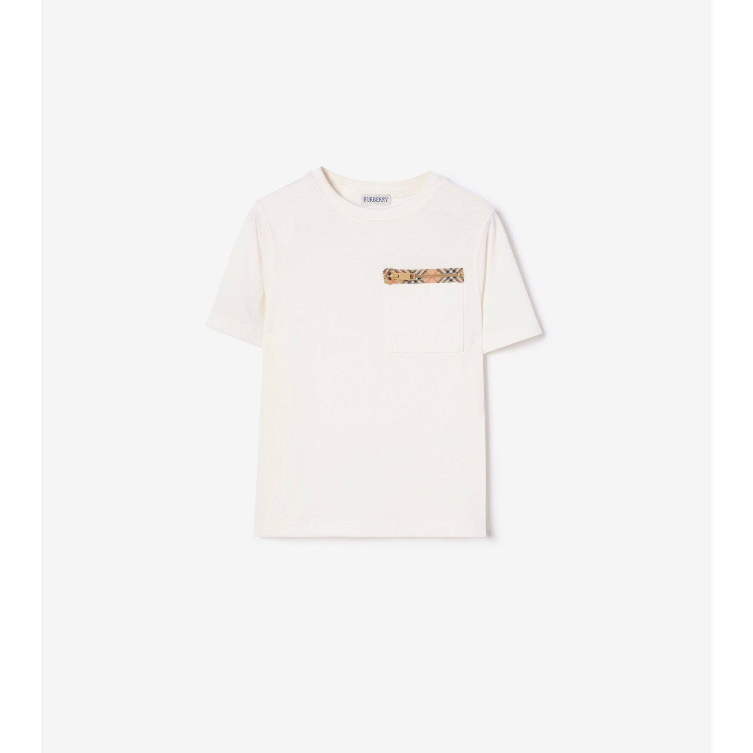 Baumwoll-T-Shirt mit Karobesatz
