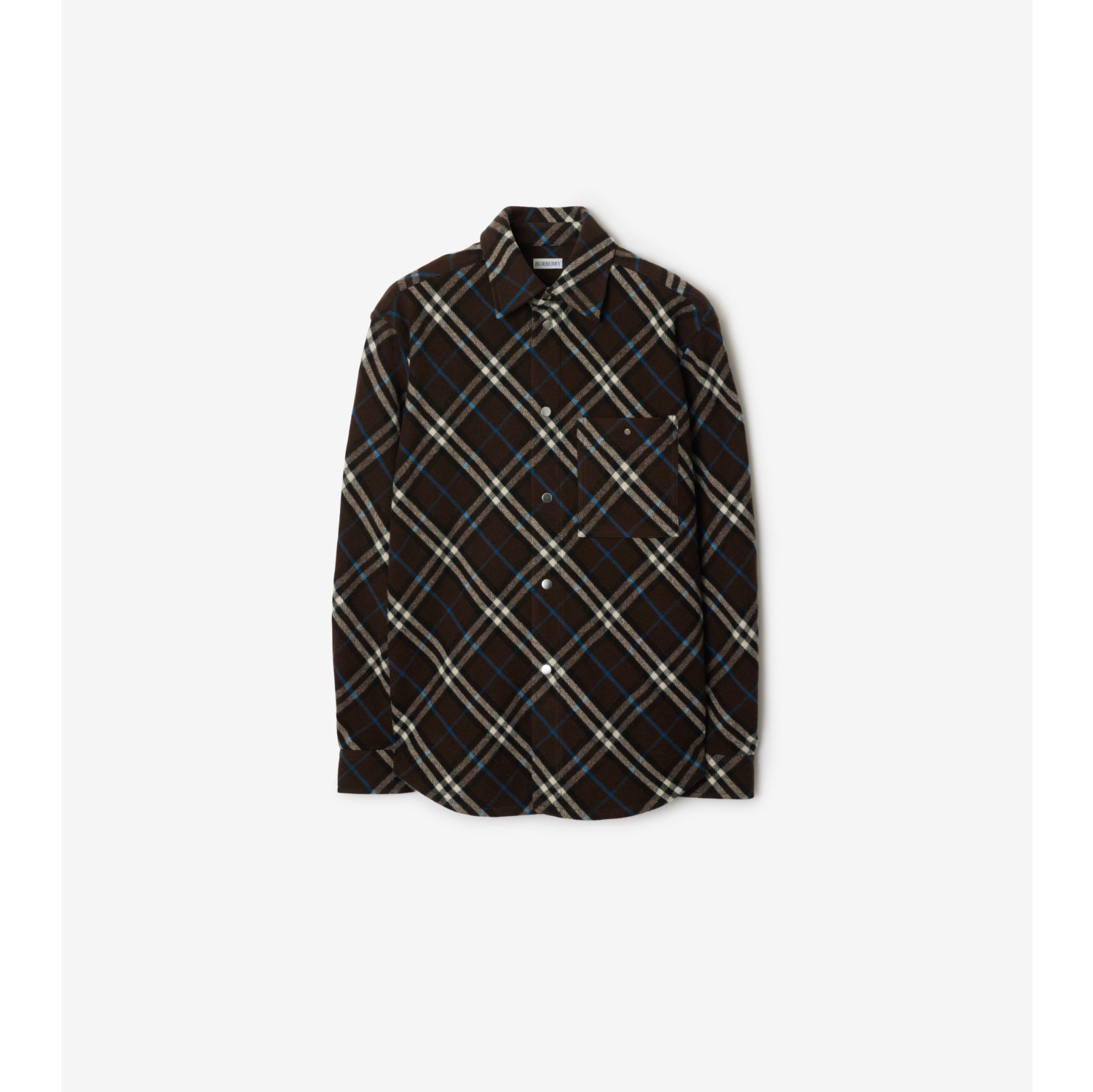 Check Wool Shirt in Snug Men Burberry Official