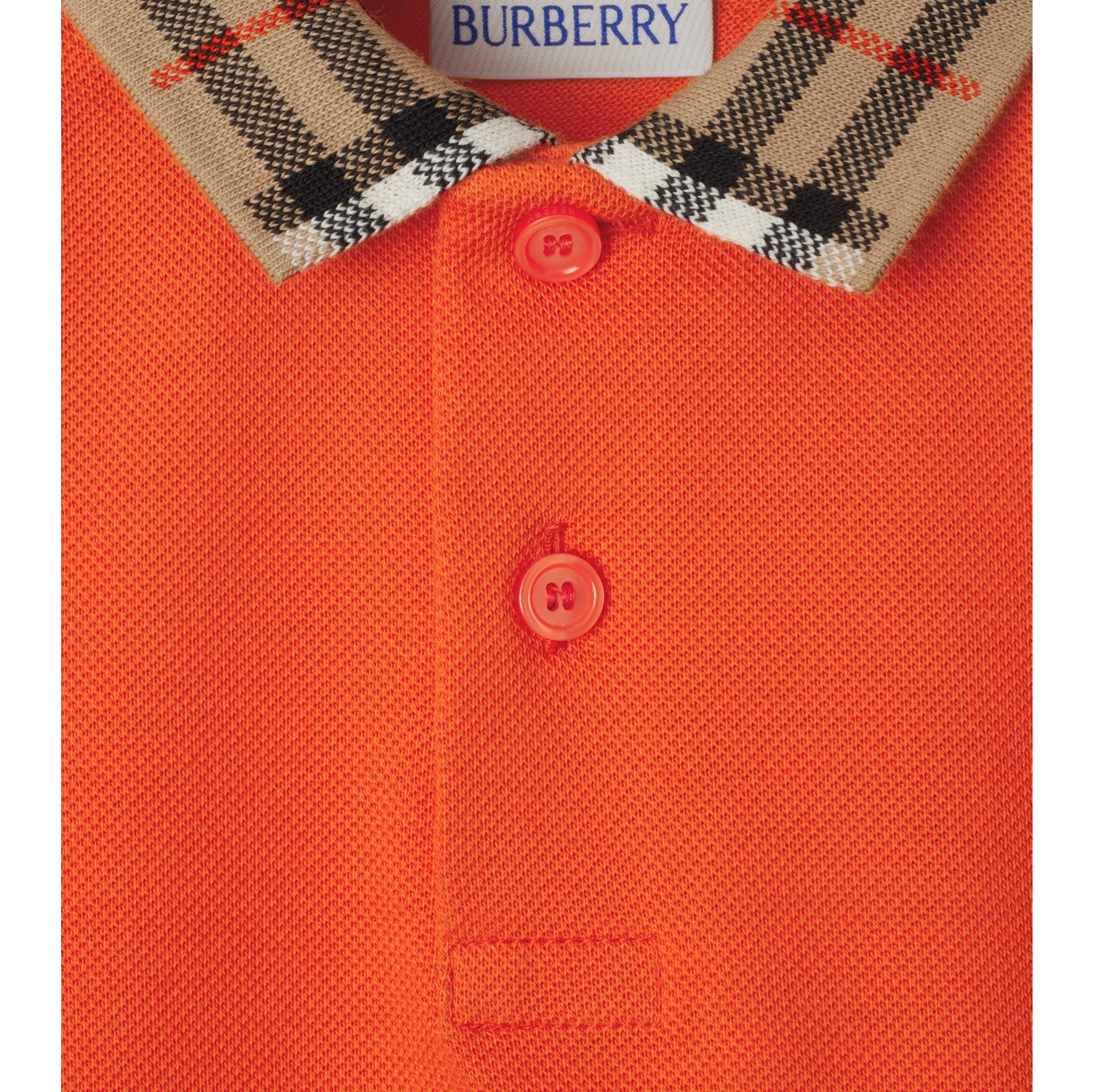Check Collar Cotton Polo Shirt in Molten | Burberry® Official