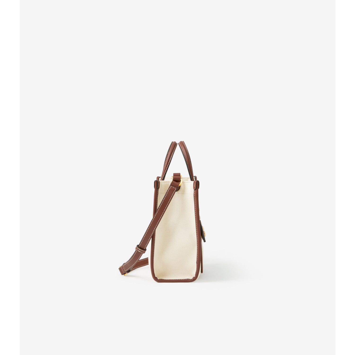 Burberry Canvas & Leather Medium Freya Tote - Natural