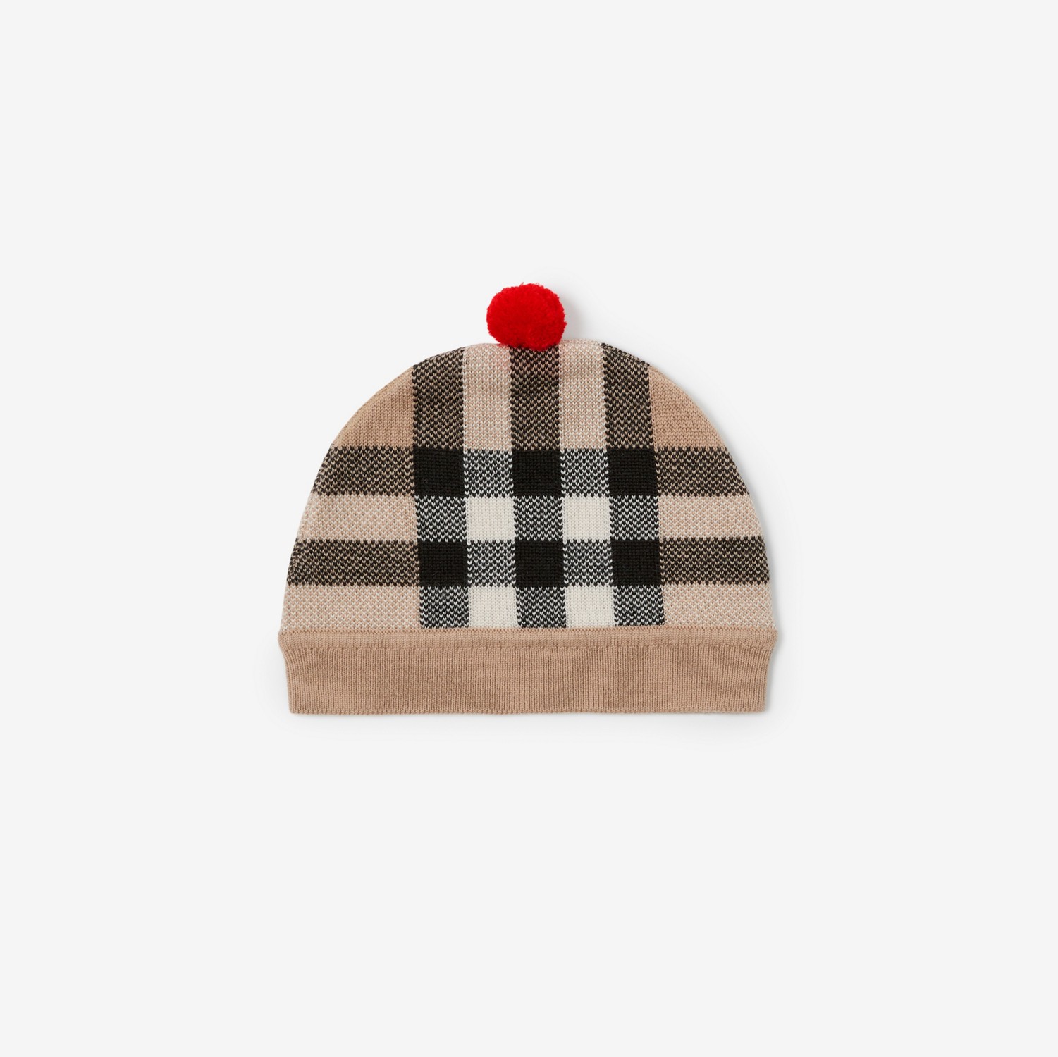 Cappellino in lana e cashmere Check