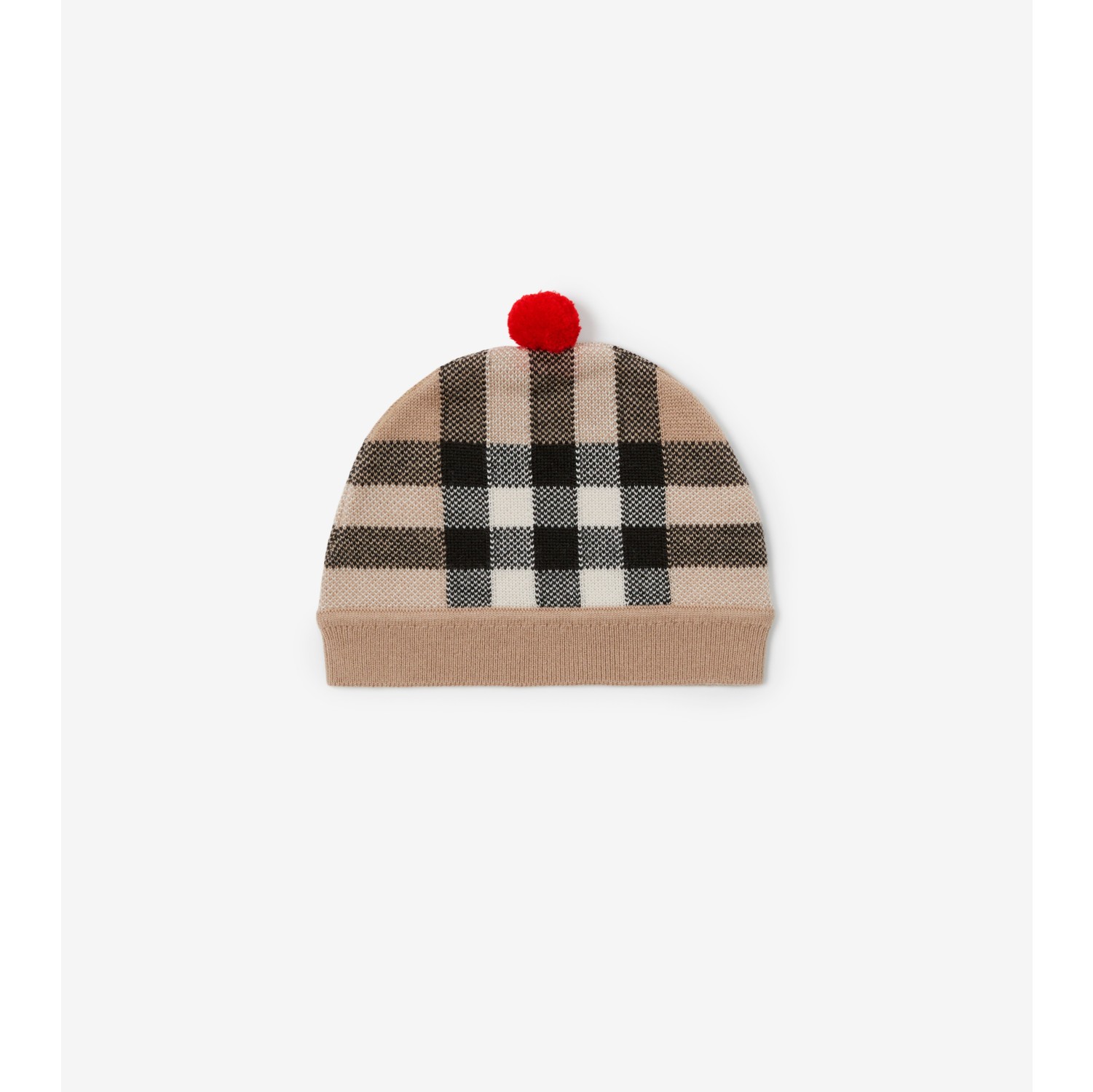 Check Wool Cashmere Beanie in Archive beige - Children | Burberry® Official
