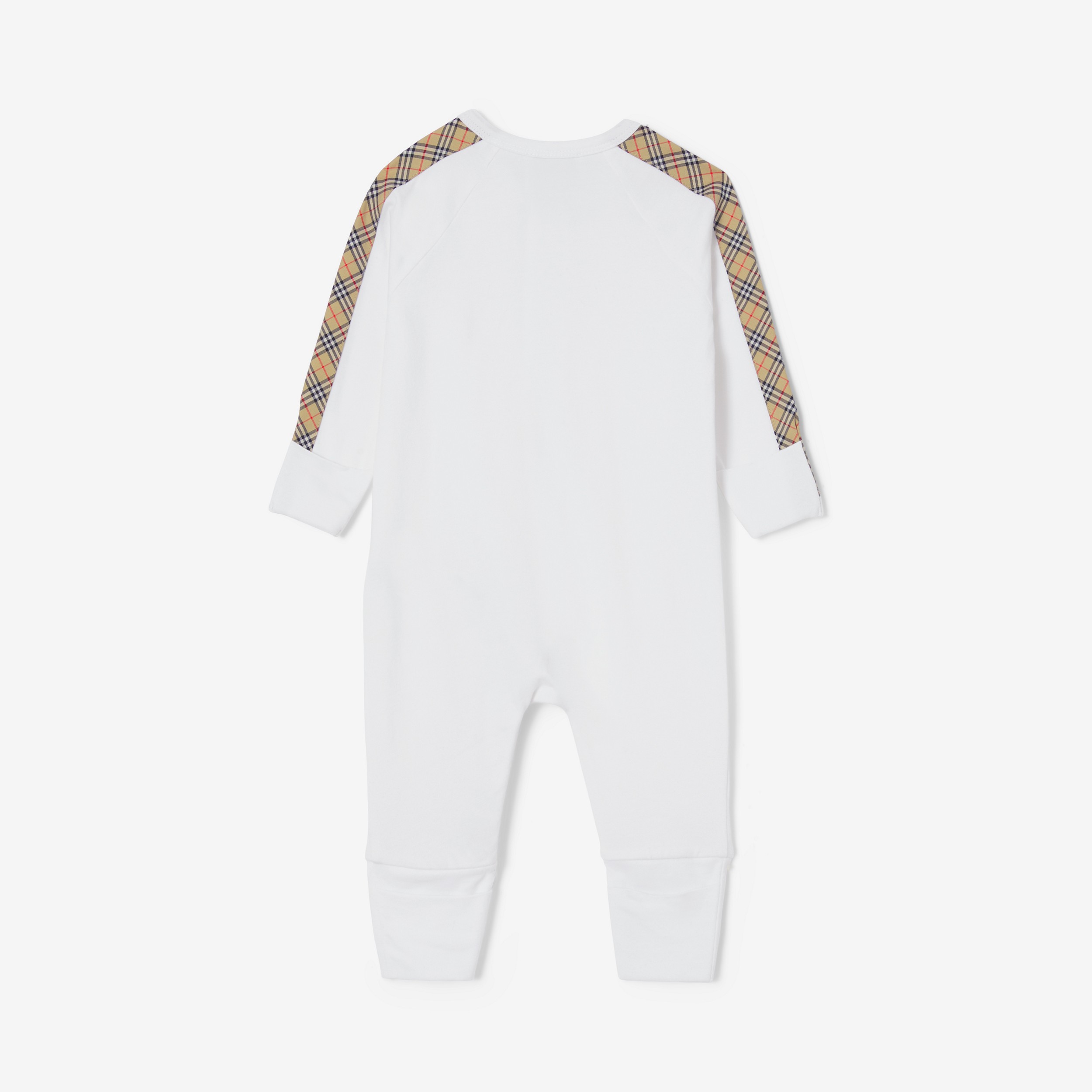 Check Trim Cotton Three-piece Baby Gift Set in White - Children | Burberry® Official - 3
