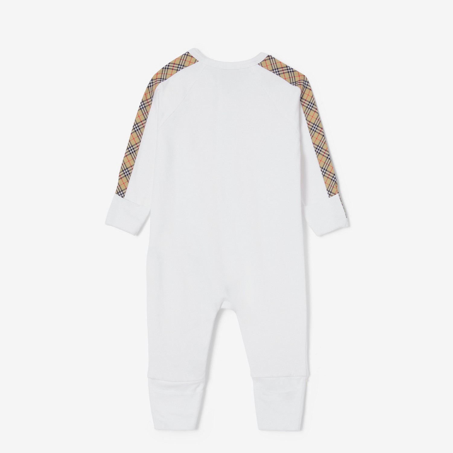 Check Trim Cotton Three-piece Baby Gift Set in White - Children | Burberry® Official