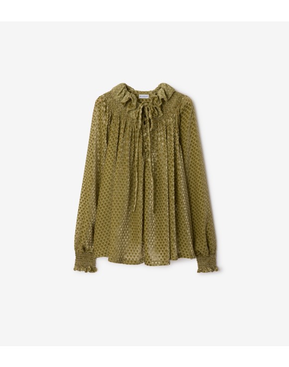 Torch Silk Blend Velvet Blouse