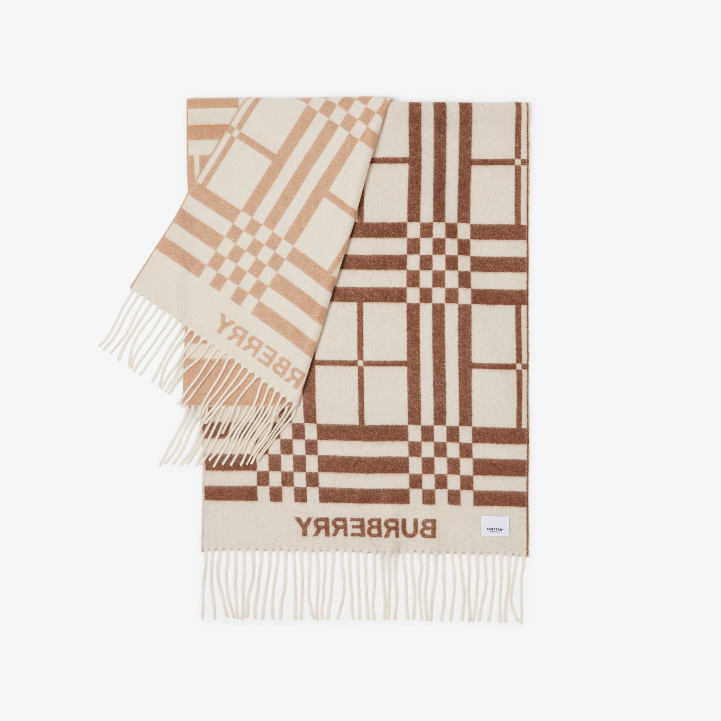 Ombré Check Cashmere Jacquard Scarf in Archive Beige | Burberry® Official - 3