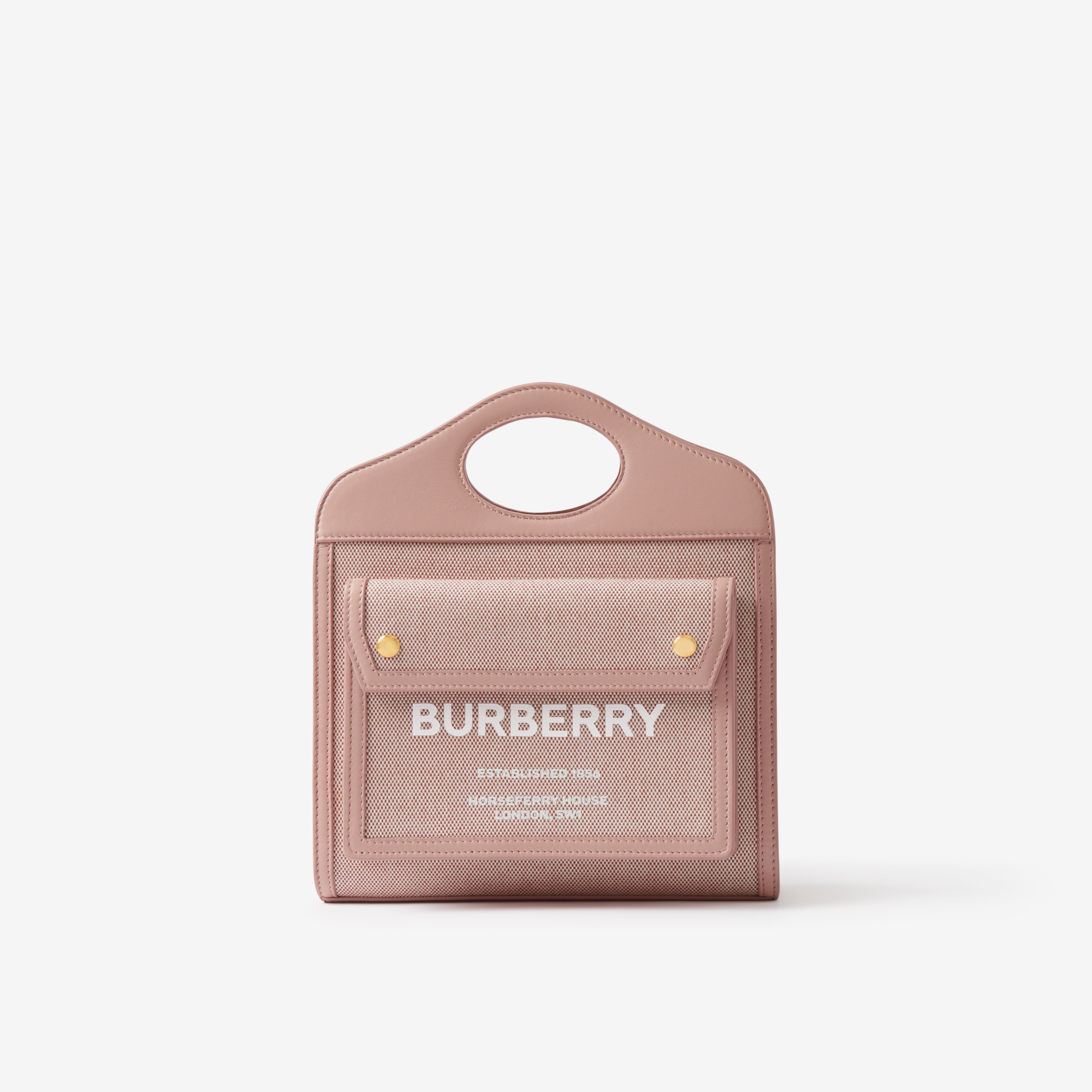 Mini Pocket Bag in Bright Red/dusky Pink | Burberry® Official