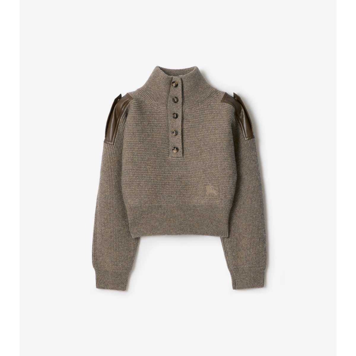  Embroidered Wool Half-button Sweater