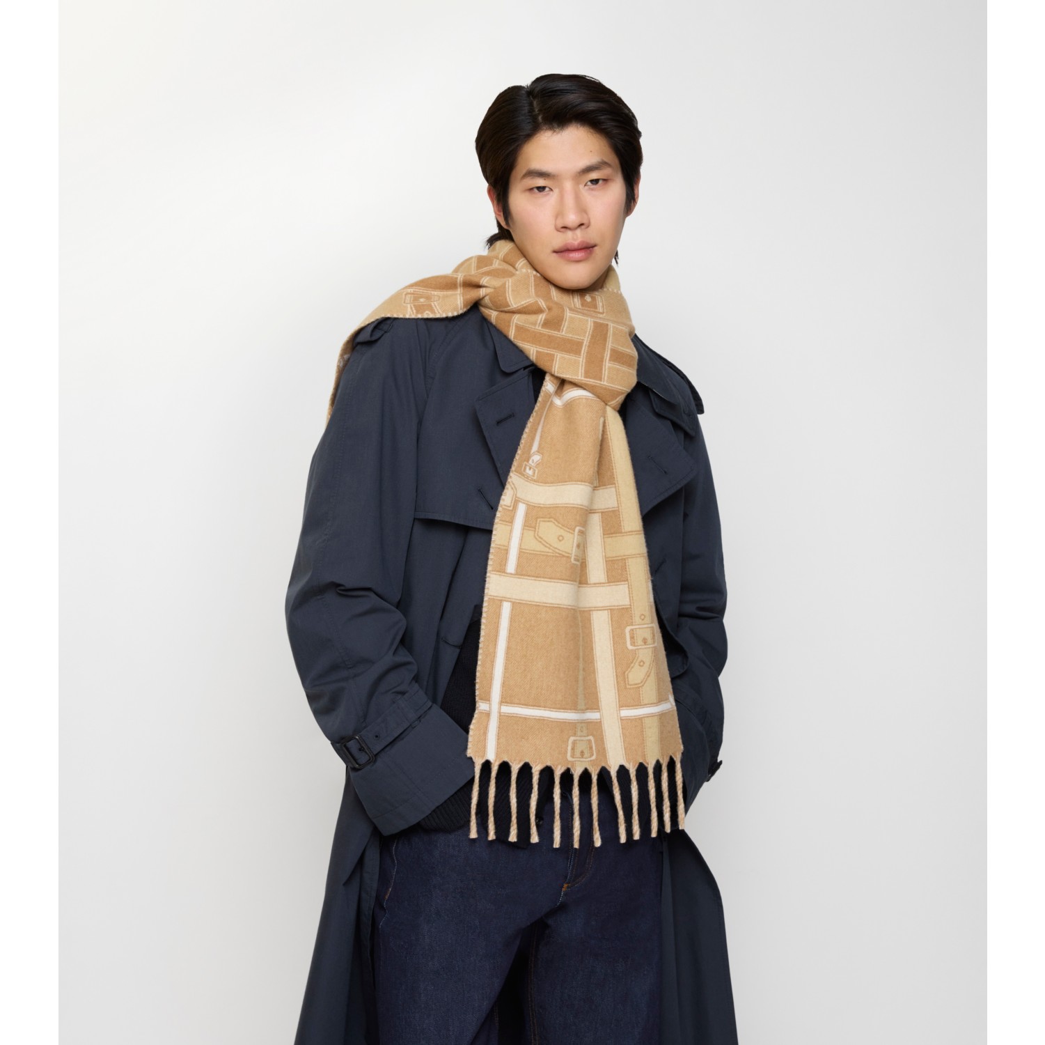 Belt Check Cashmere Scarf