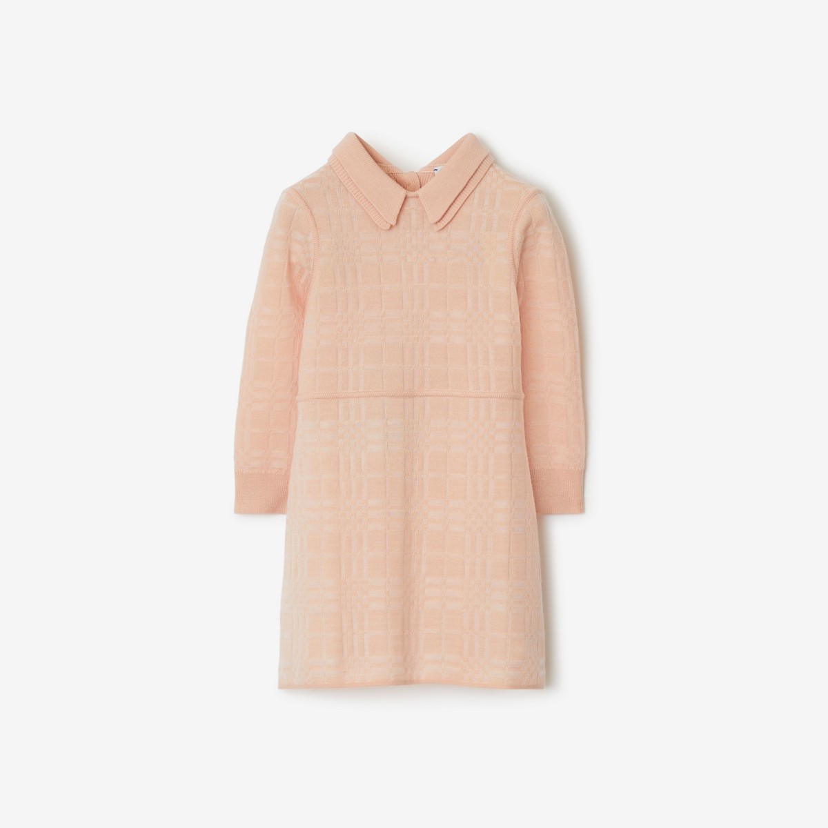 Burberry Kids'  Childrens Check Wool Blend Dress In Coral Rose