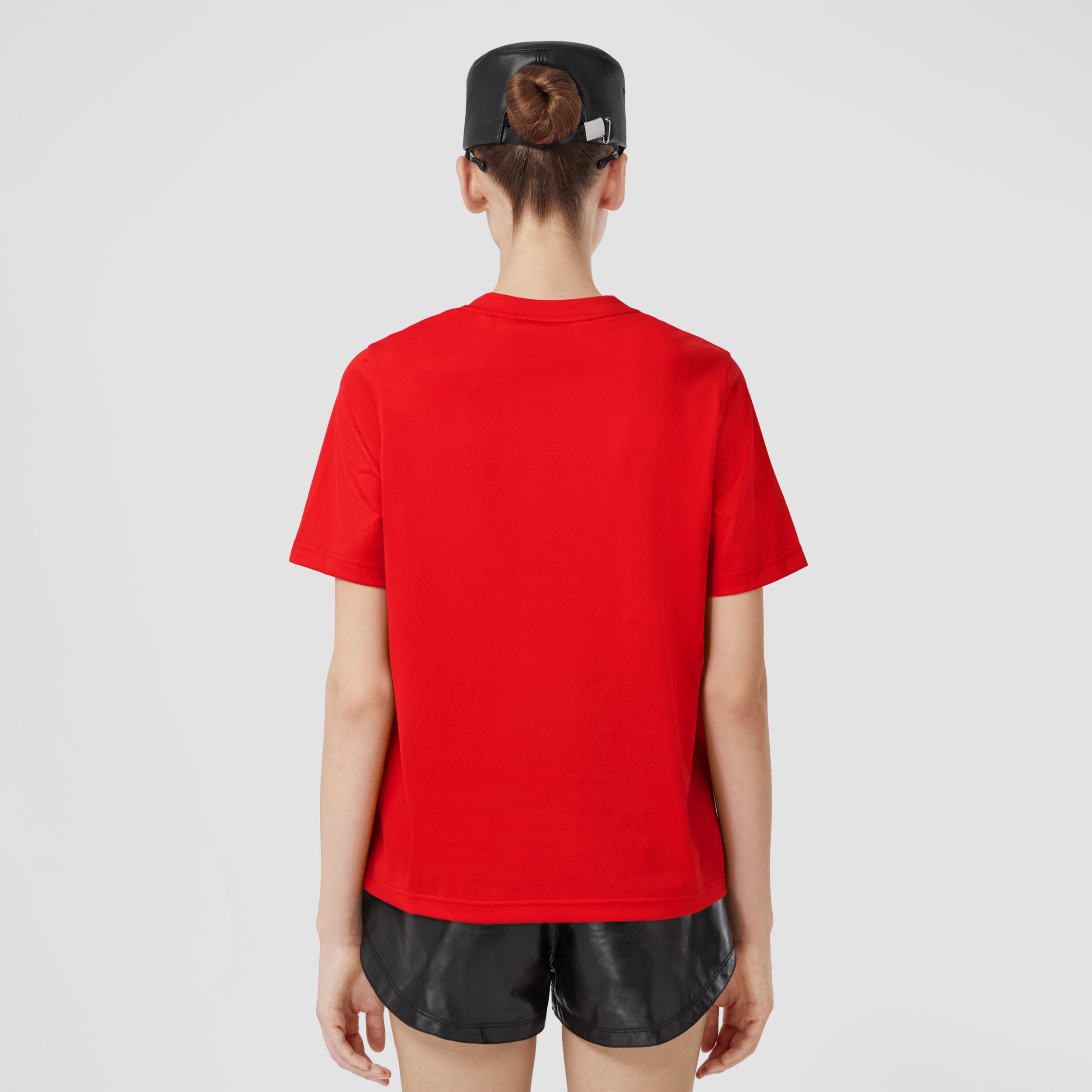 Baumwoll-T-Shirt mit Burberry-Logo (Leuchtendes Rot) - Damen | Burberry® - 3