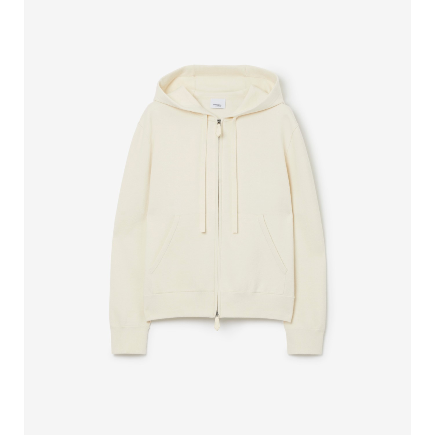 Cashmere Blend Zip Hoodie in Natural white - Women, Cotton