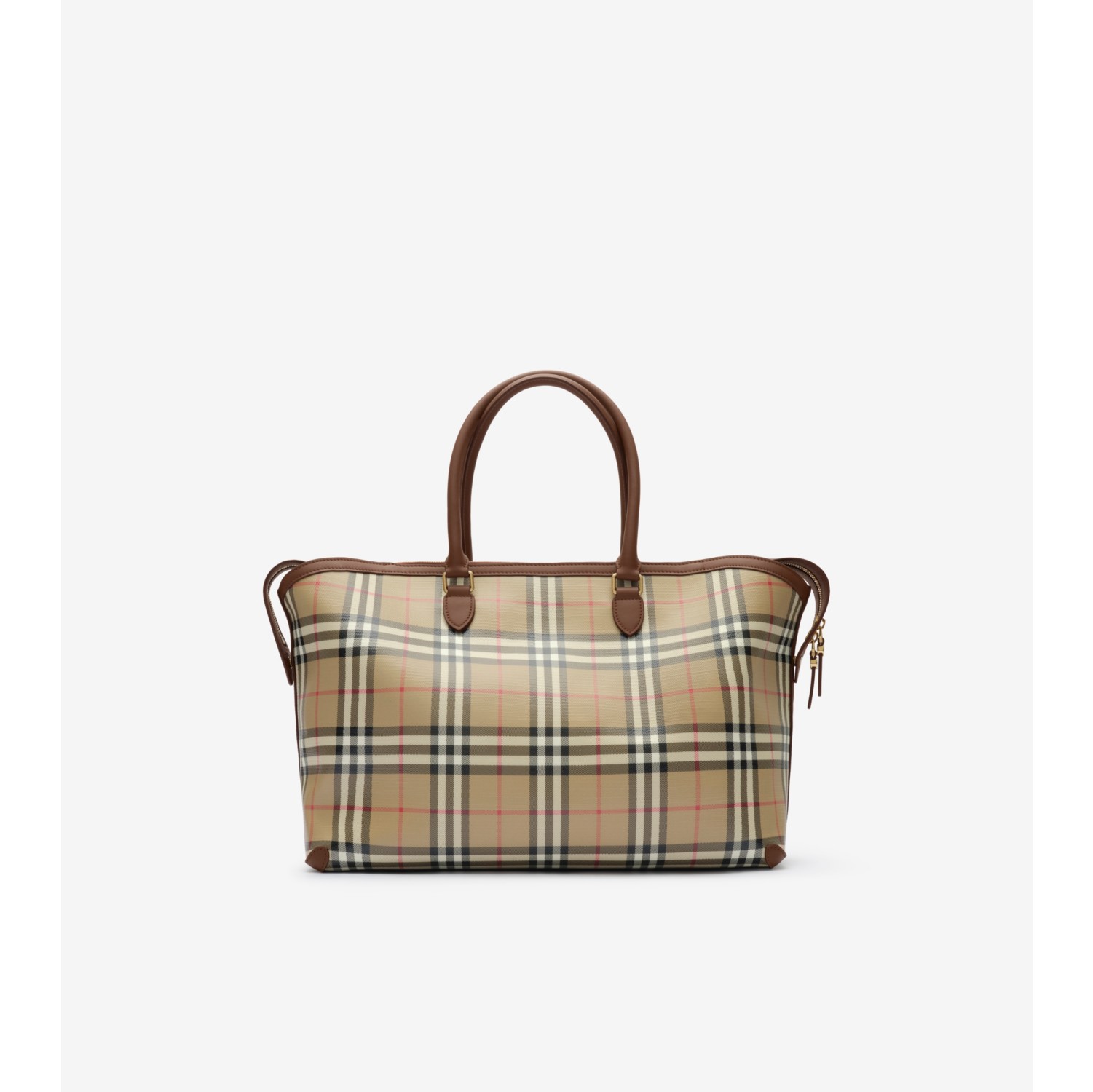 Medium Check Zip Tote in Archive beige - Women, Cotton | Burberry