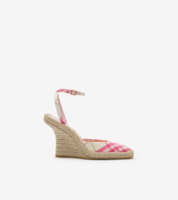 Check Mews Espadrille Pumps​ in Aubergine purple - Women | Burberry® Official