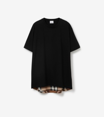 チェックパネル コットンTシャツ (ブラック) - ウィメンズ | Burberry