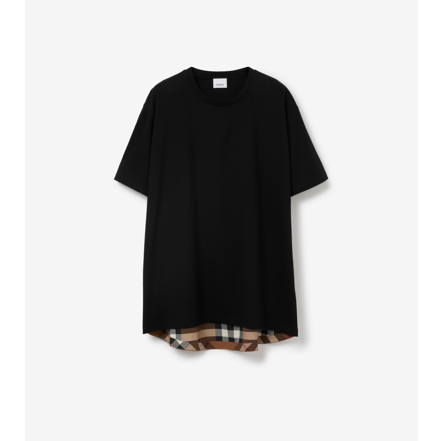 チェックパネル コットンTシャツ (ブラック) - ウィメンズ | Burberry