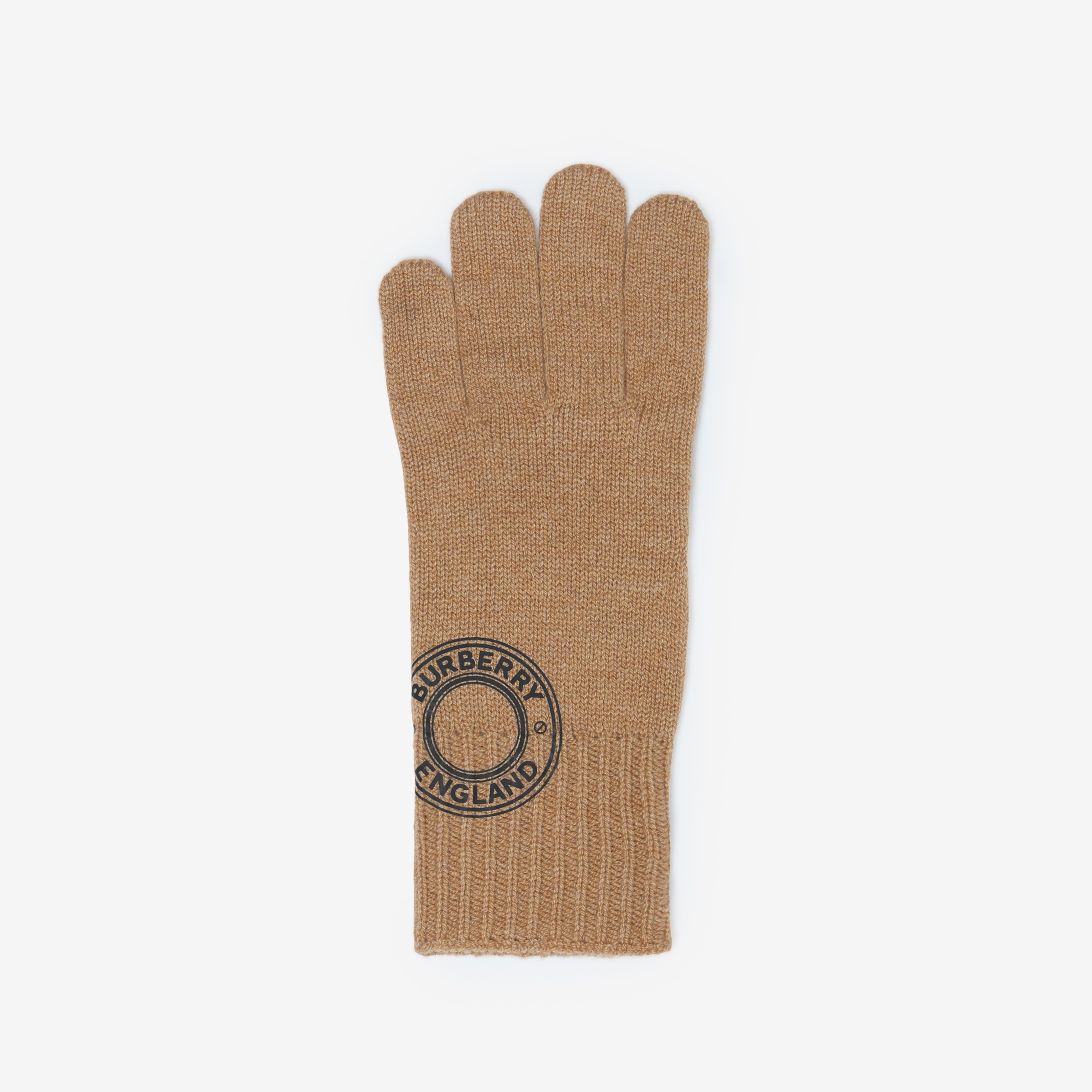 ロゴグラフィック カシミアブレンド グローブ (キャメル) | Burberry