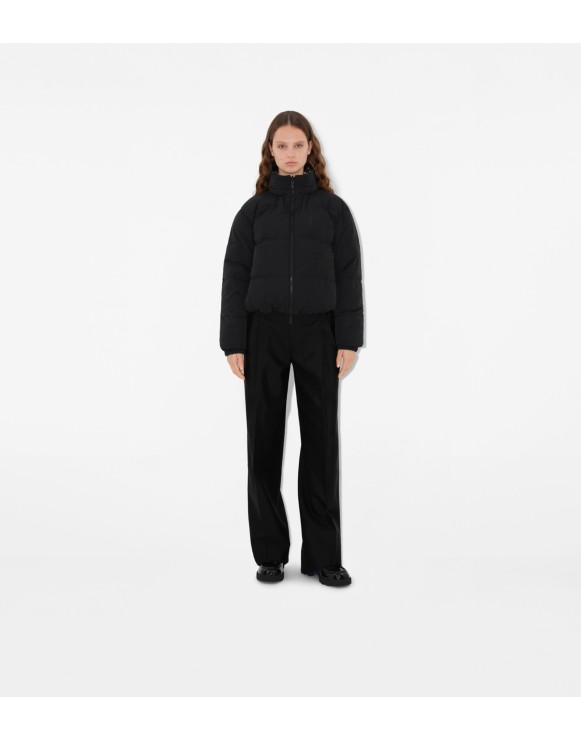 Reversible Check Nylon Puffer Jacket