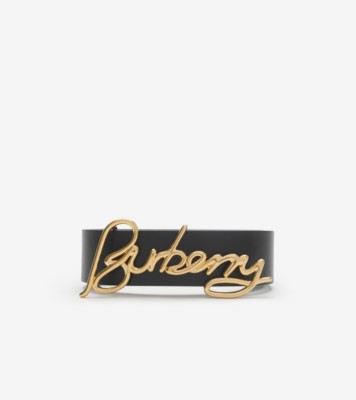 Reversible Leather Signature Belt In Black Soap Women Burberry