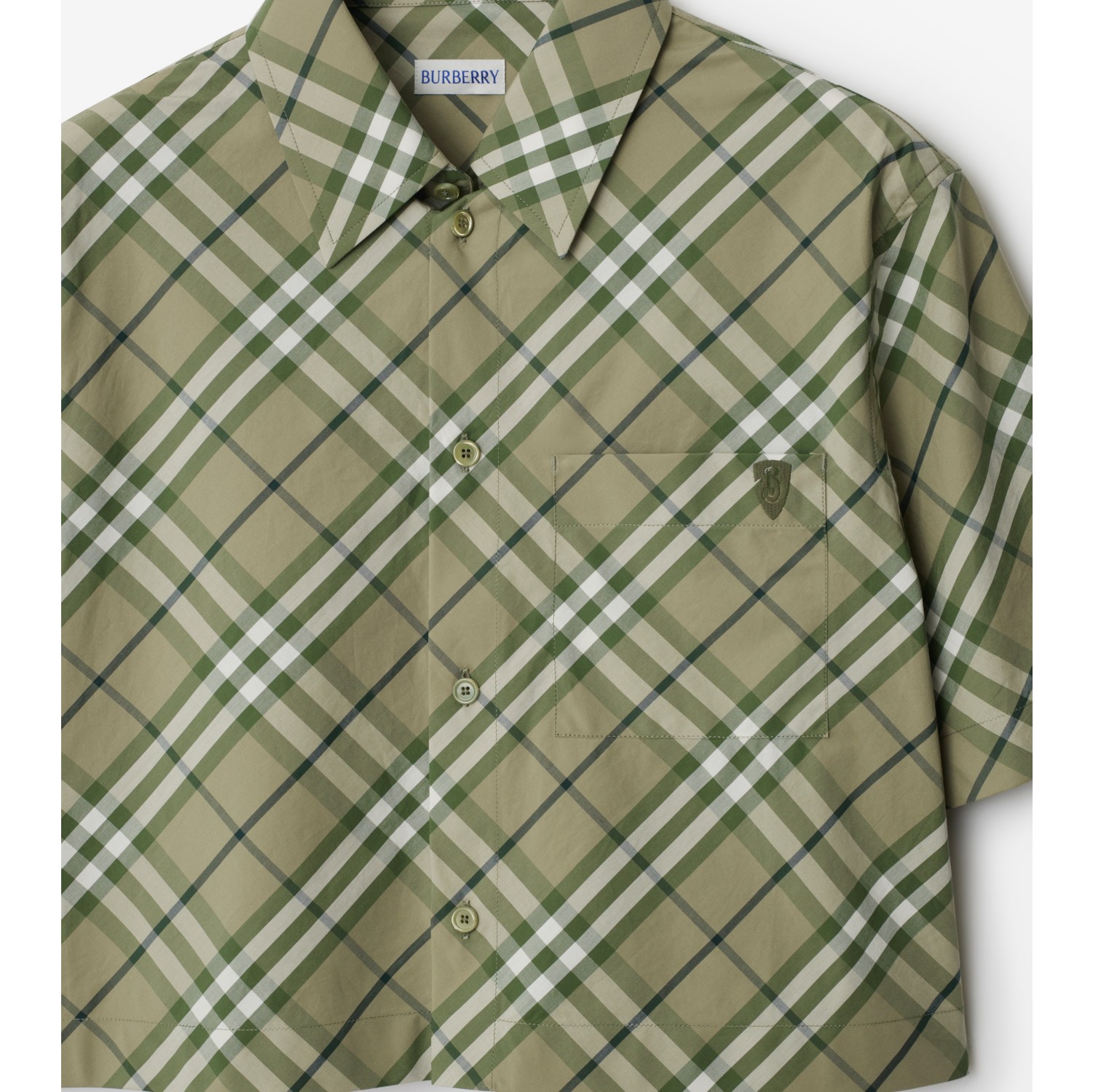 Cropped Check Cotton Shirt