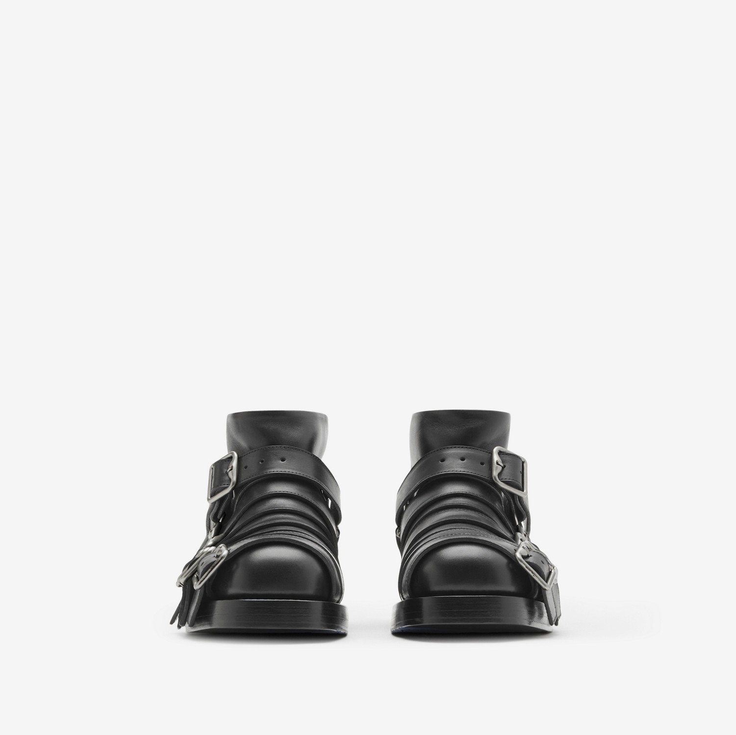 Leather Strap Boots in Black - Men | Burberry® Official