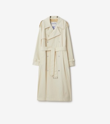 Short Kennington Trench Coat In Calico - Women, Cotton Gabardine, Faux ...