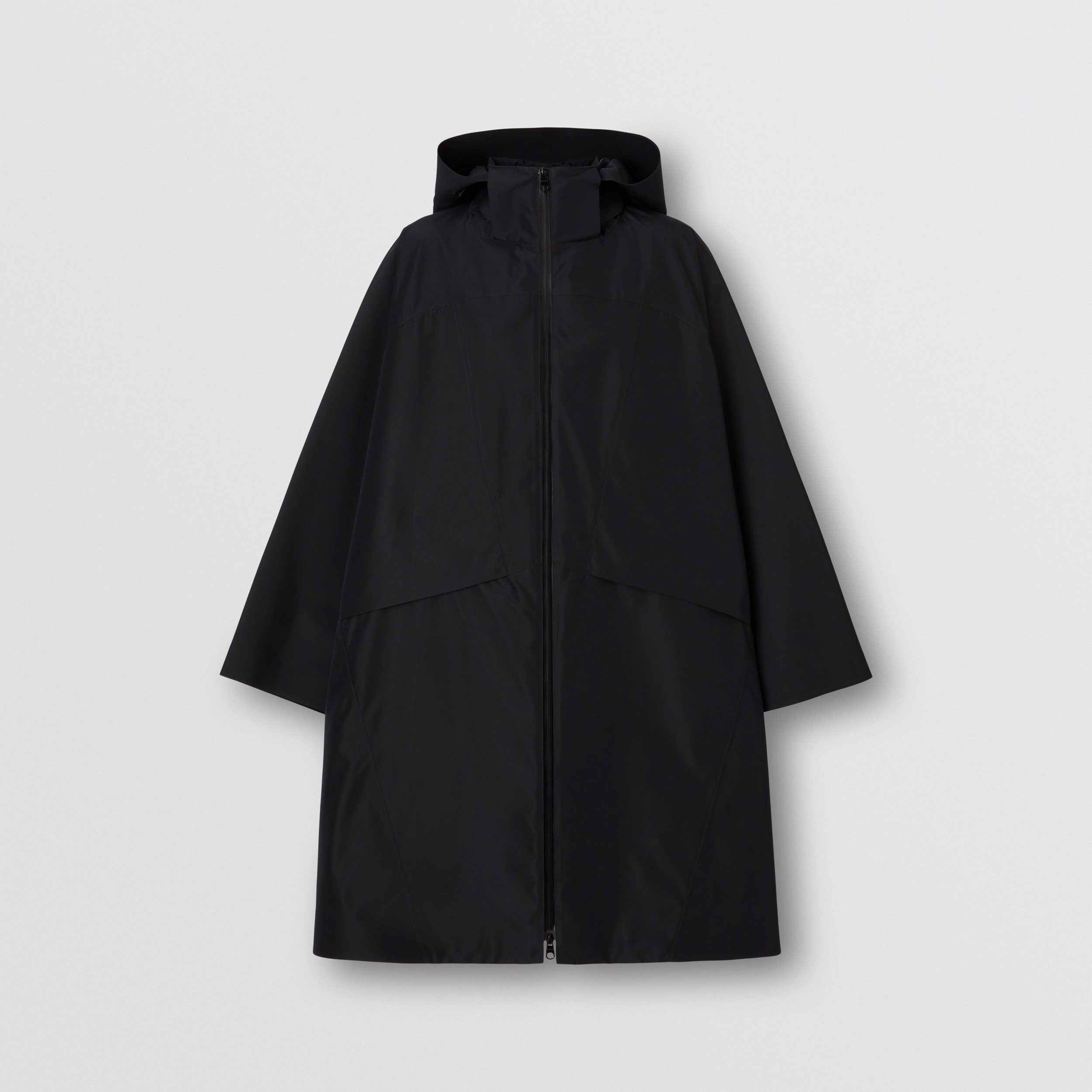 Detachable Hood Logo Print Oversized Parka in Dark Charcoal Blue | Burberry® Official - 4