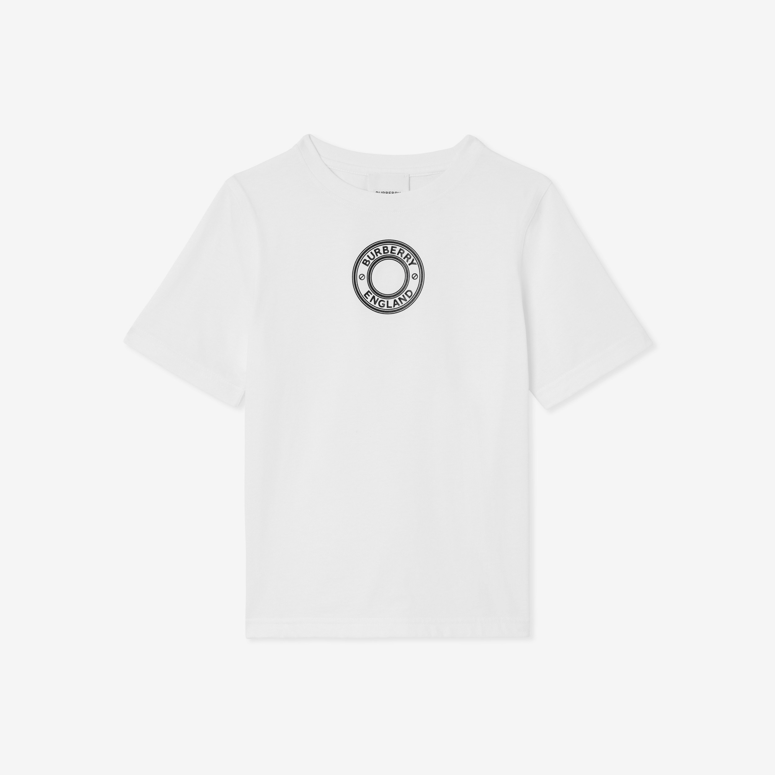 徽标图案棉质 T 恤衫 (白色) | Burberry® 博柏利官网 - 1