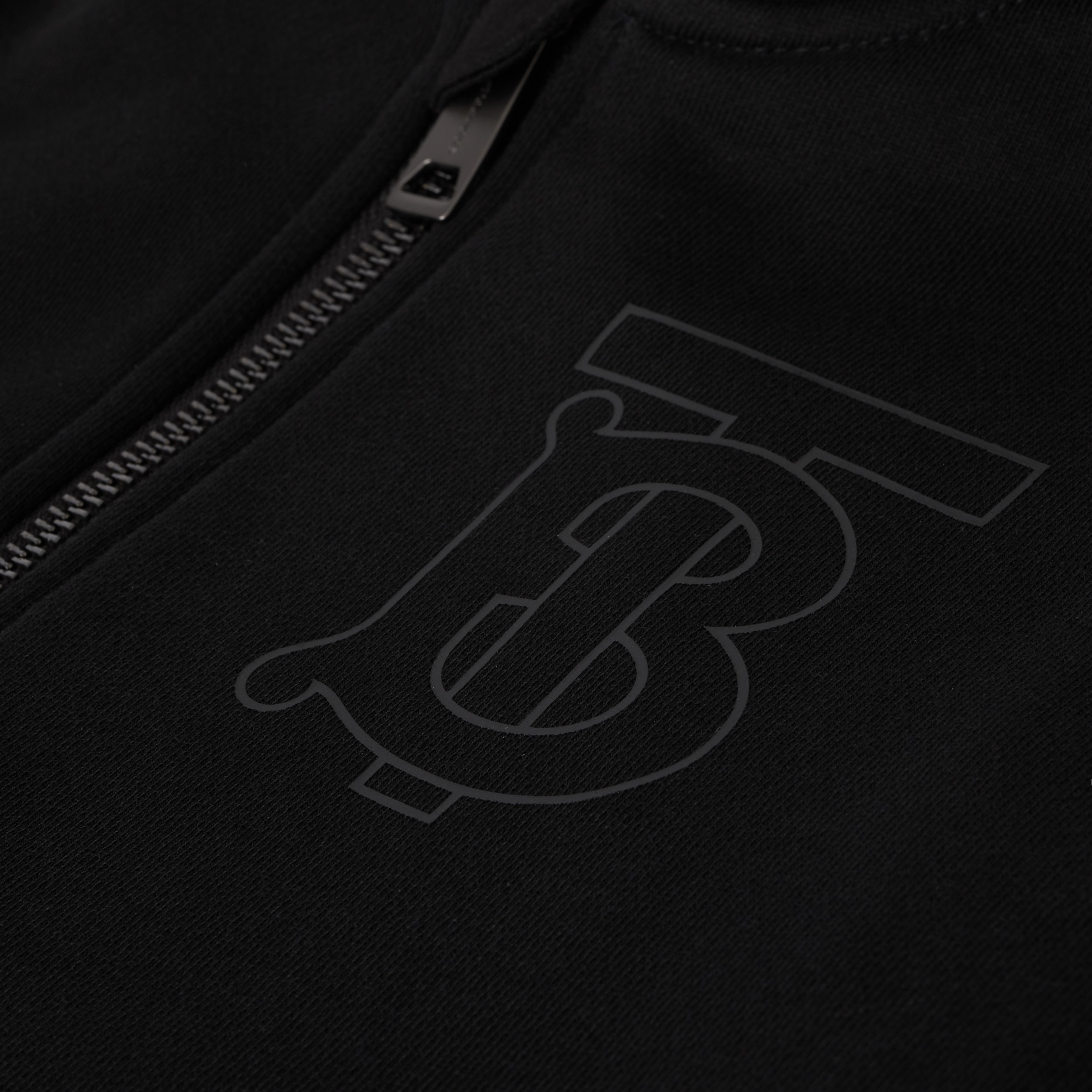 Monogram Motif Cotton Hooded Top in Black | Burberry® Official - 2