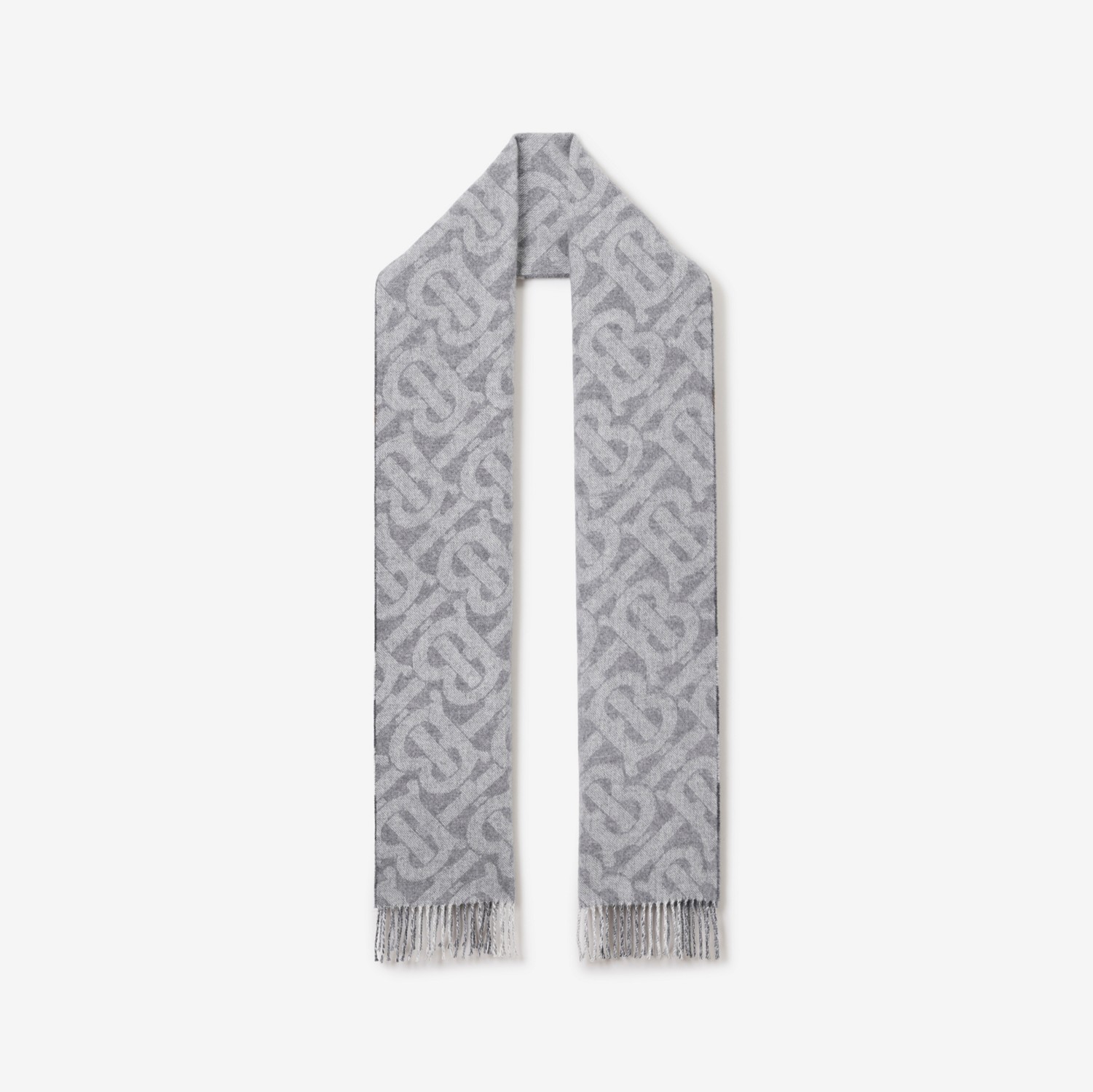 Reversible Check and Monogram Cashmere Scarf
