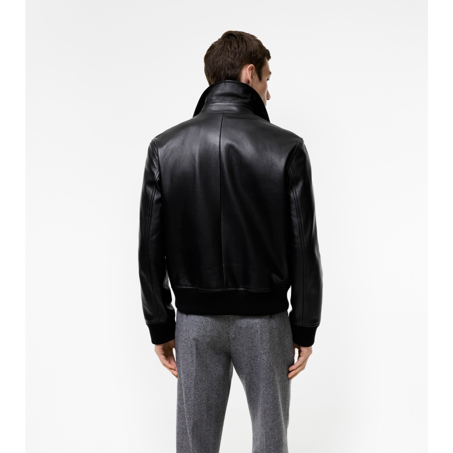 Leather Bloomsbury Harrington Jacket in Black - Men | Burberry® Official