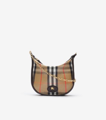 Mini Highlands Chain Bag in Sand beige - Women, Cotton, Linen | Burberry® Official
