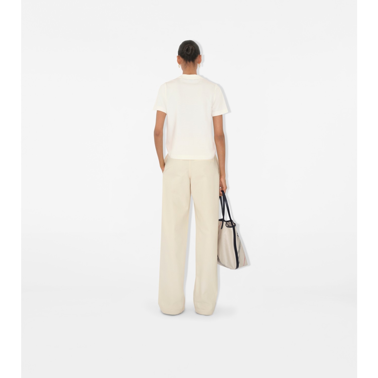 Knight Stamp Cotton T-shirt in Chalk white - Women | Burberry® Official