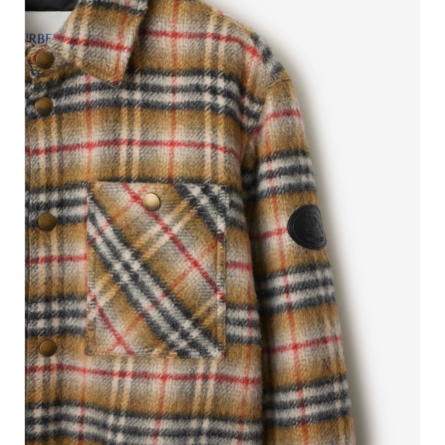 Check Wool Overshirt in Beige - Men | Burberry® Official