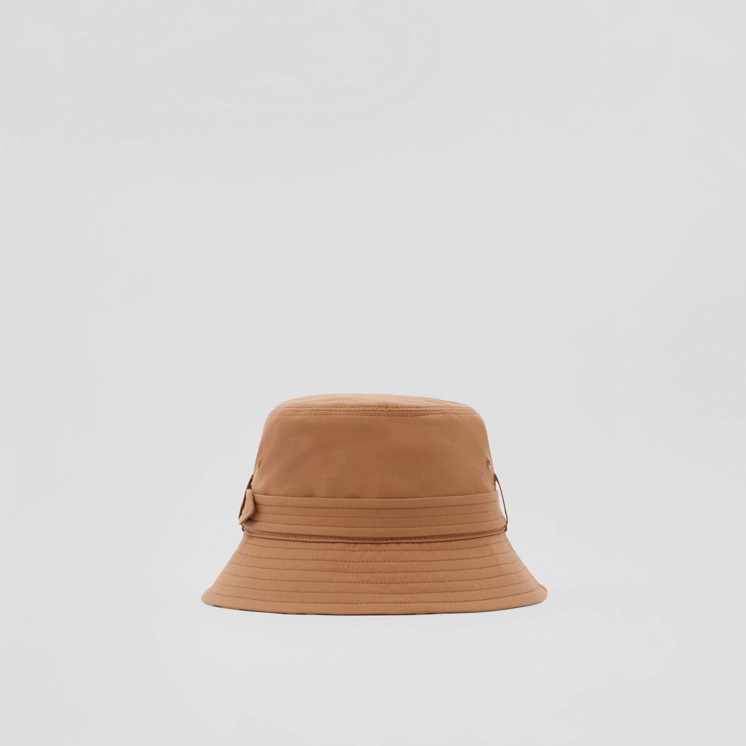 Cotton Gabardine Belted Bucket Hat in Warm Walnut Brown | Burberry® Official - 4
