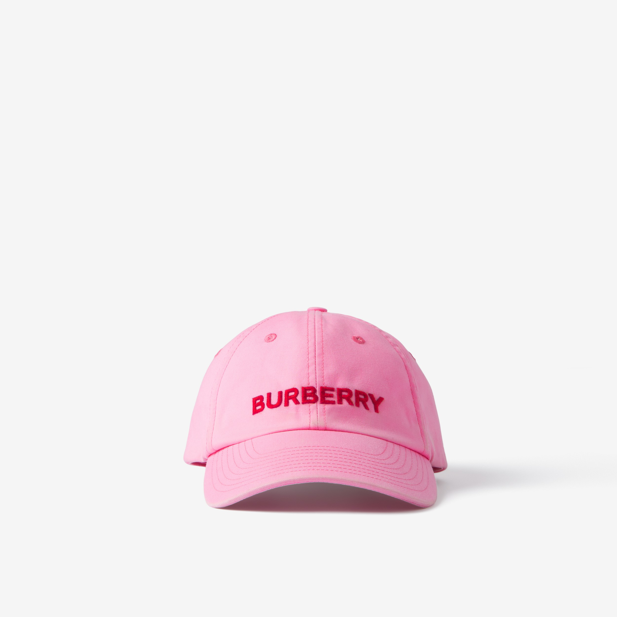 엠브로이더리 로고 코튼 개버딘 야구 모자 (버블검 핑크) | Burberry® - 1