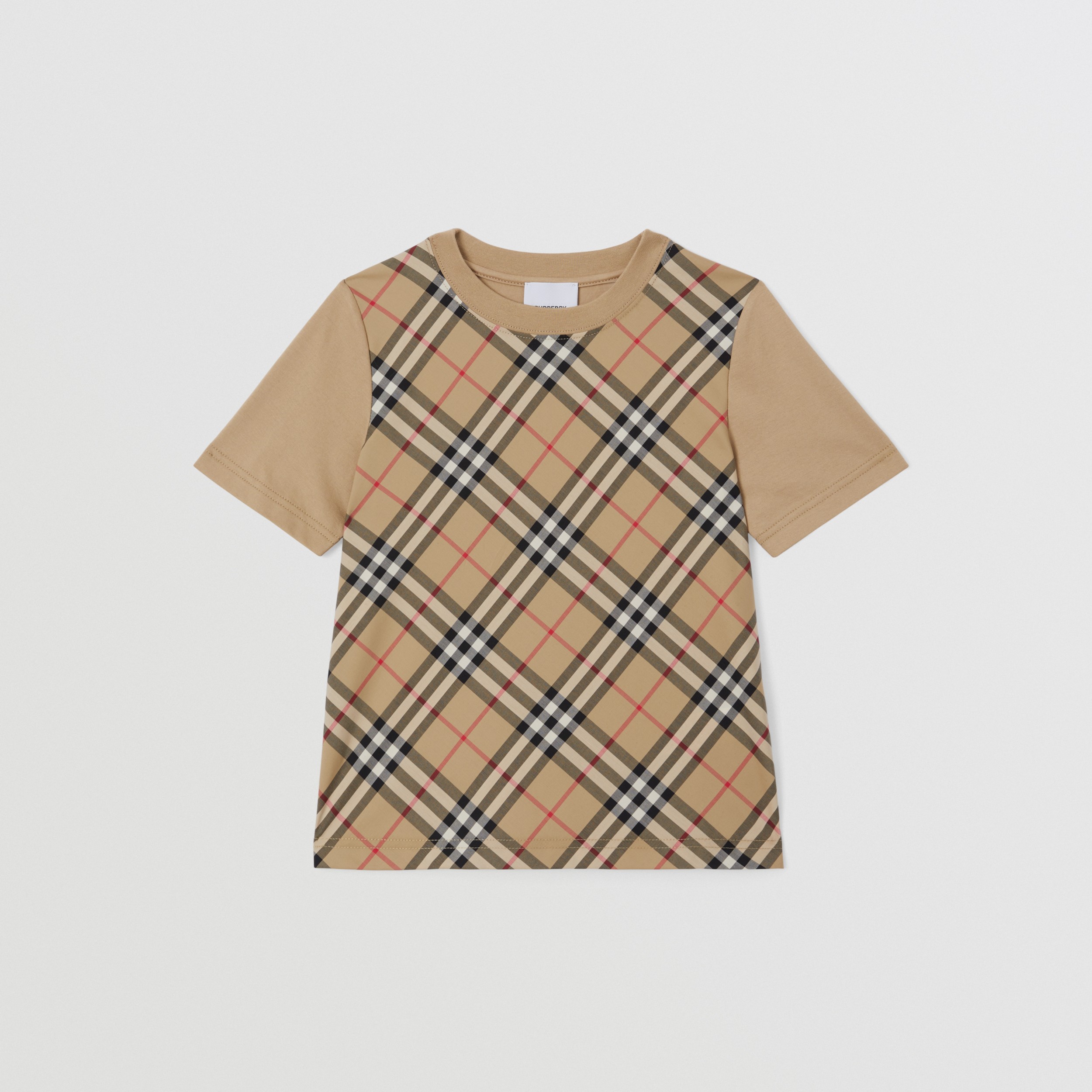 ヴィンテージチェックパネル コットンtシャツ アーカイブベージュ Burberry 公式サイト