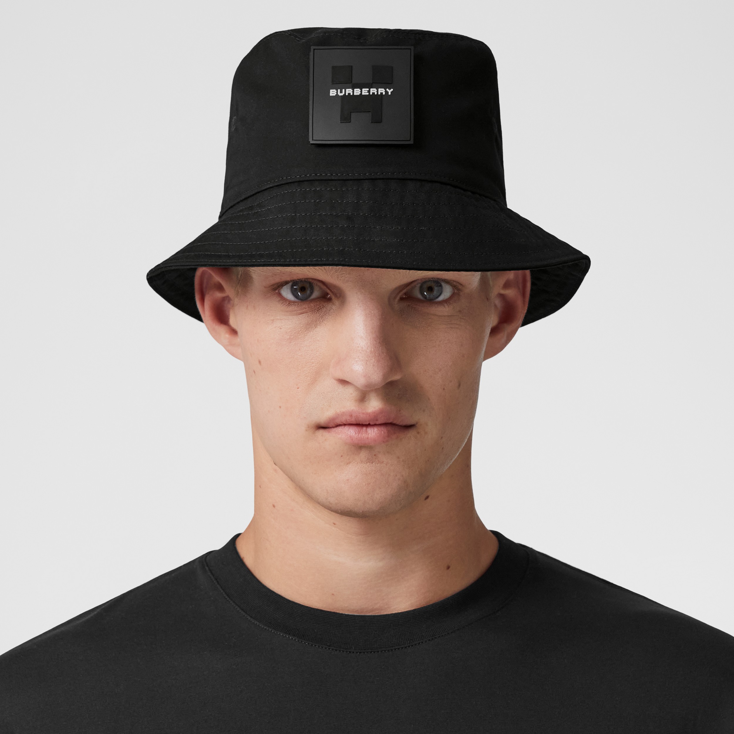 Logo Appliqué Cotton Gabardine Bucket Hat in Black | Burberry® Official - 4
