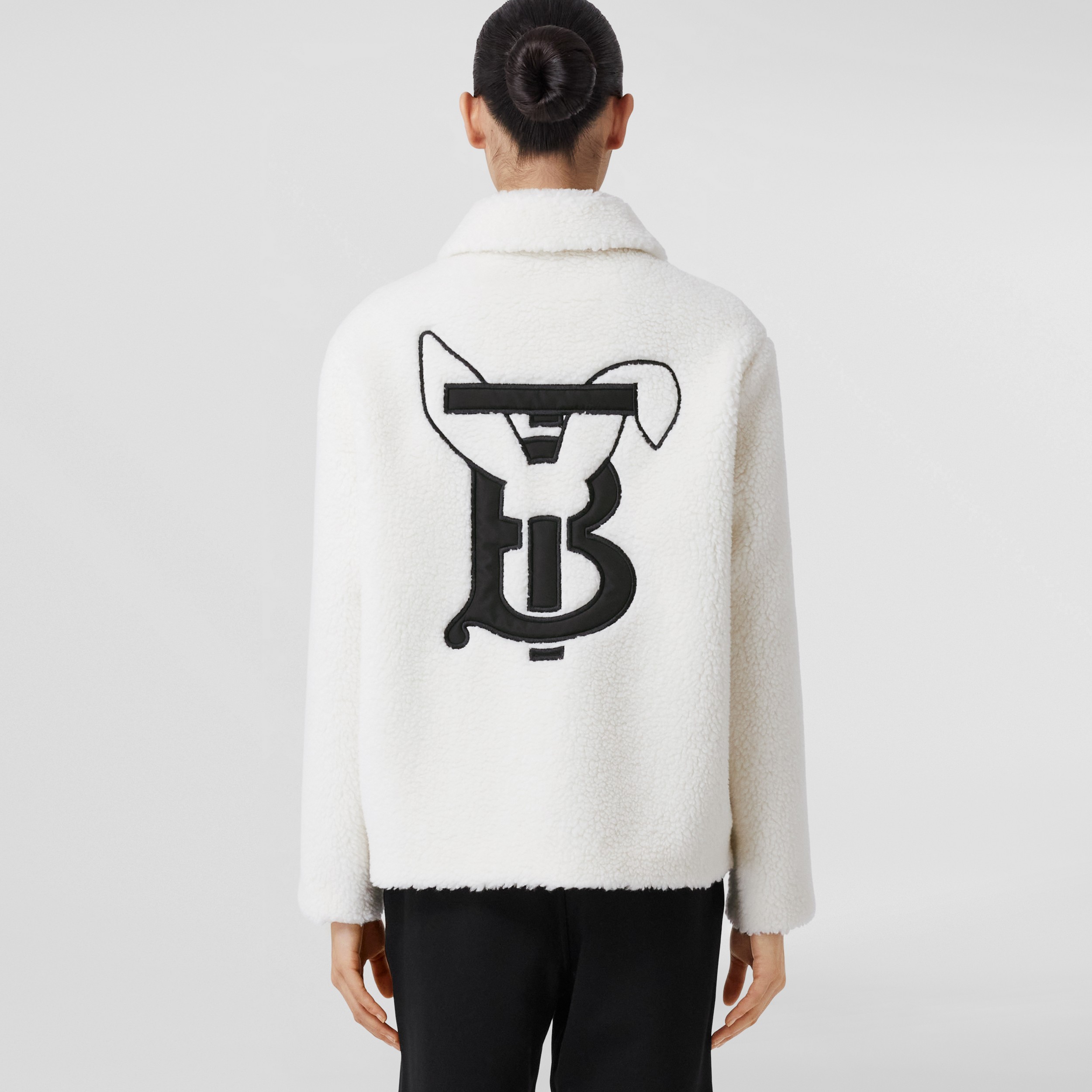 Jaqueta de malha texturizada com estampa de coelho (Cru) - Mulheres | Burberry® oficial - 3
