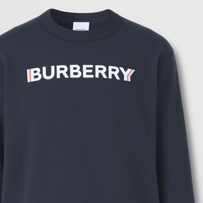 Sudadera en algodón con logotipo (Azul Marino) - Hombre | Burberry® oficial