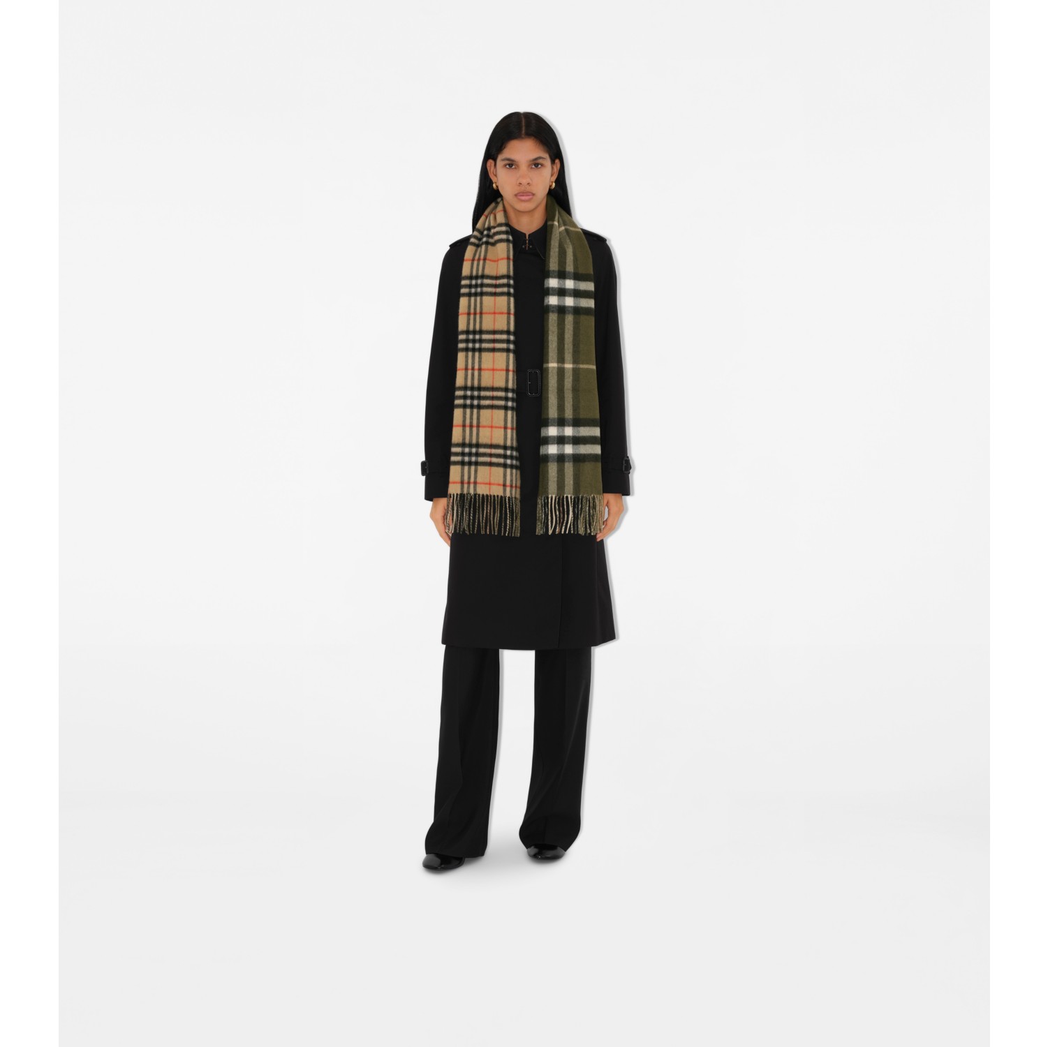 Reversible Check Cashmere Scarf