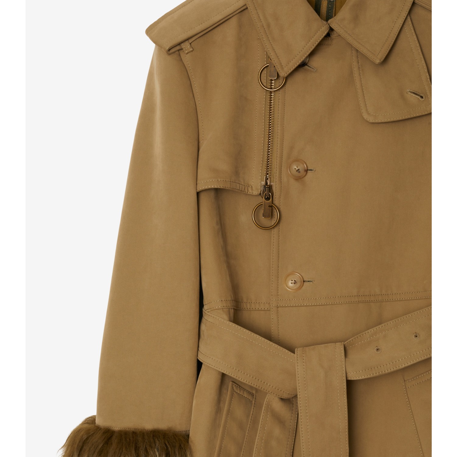 Trench long en coton et nylon