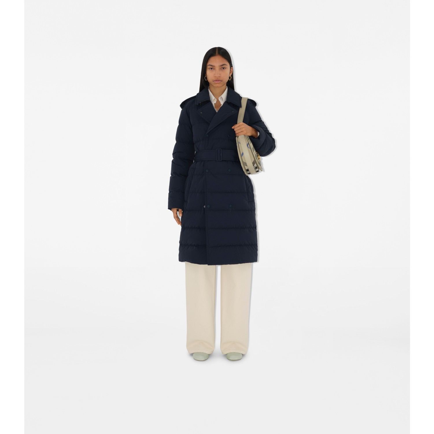 Mid-length Nylon Puffer Coat