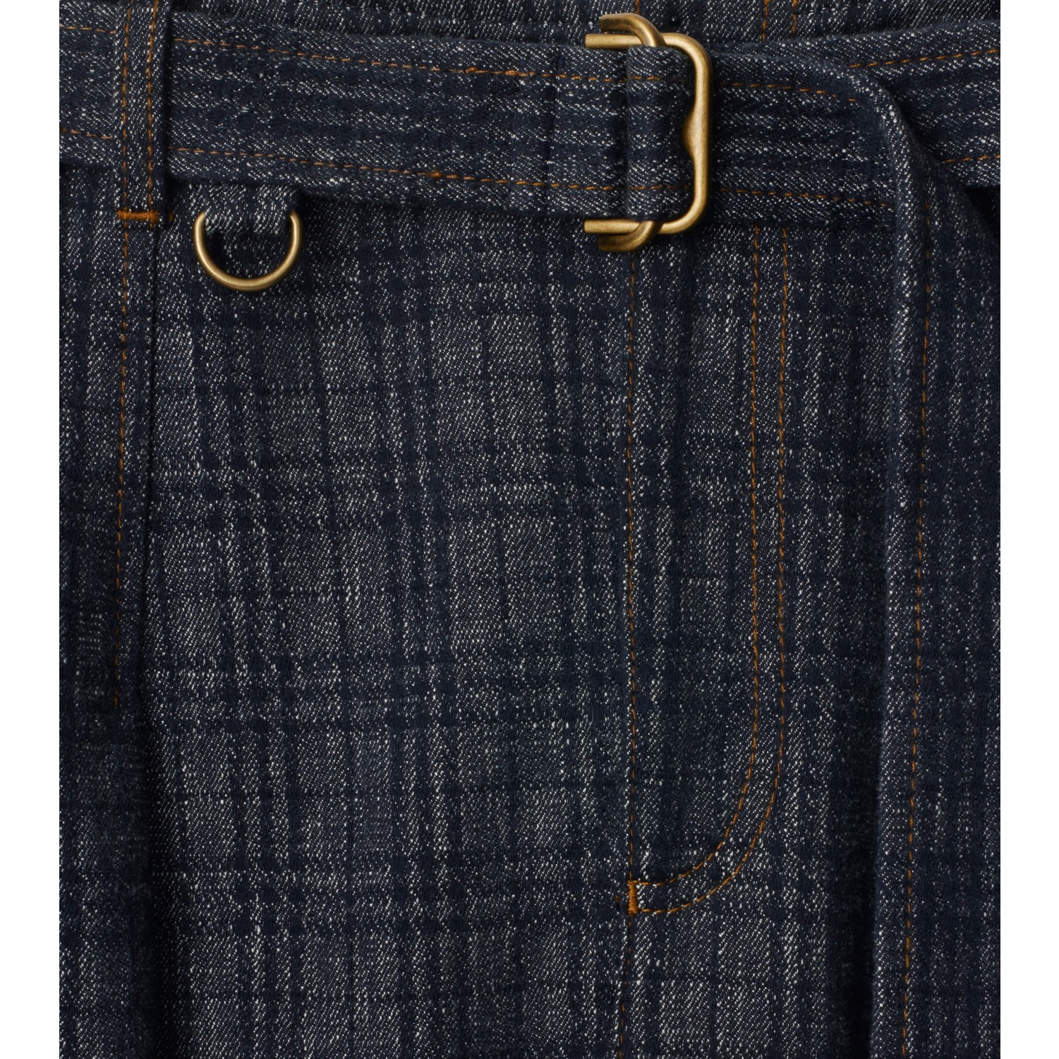 High Rise Wide Check Denim Jeans
