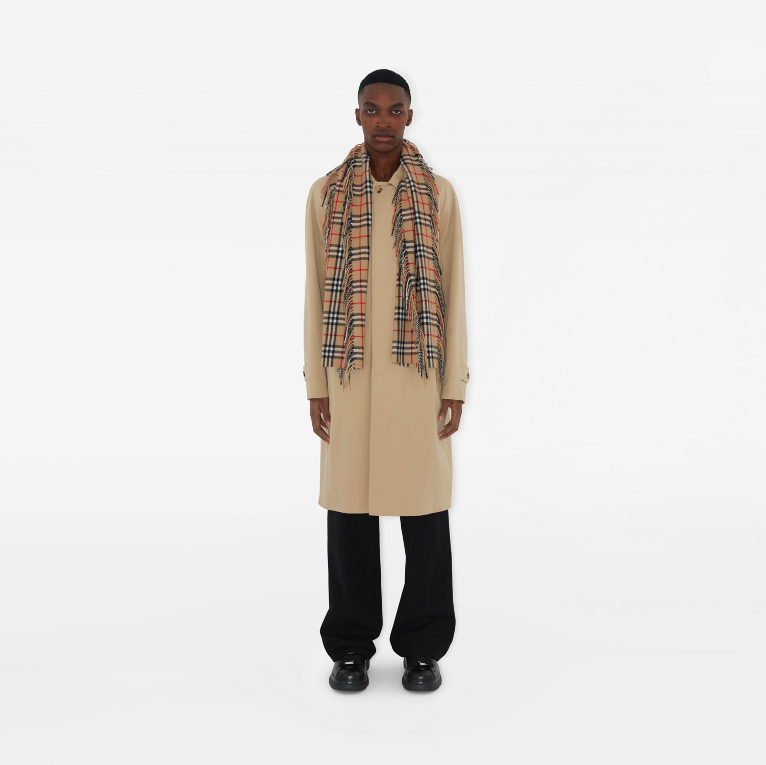 チェック カシミア ハッピースカーフ (アーカイブベージュ チェック カシミア ハッピースカーフ (アーカイブベージュ
