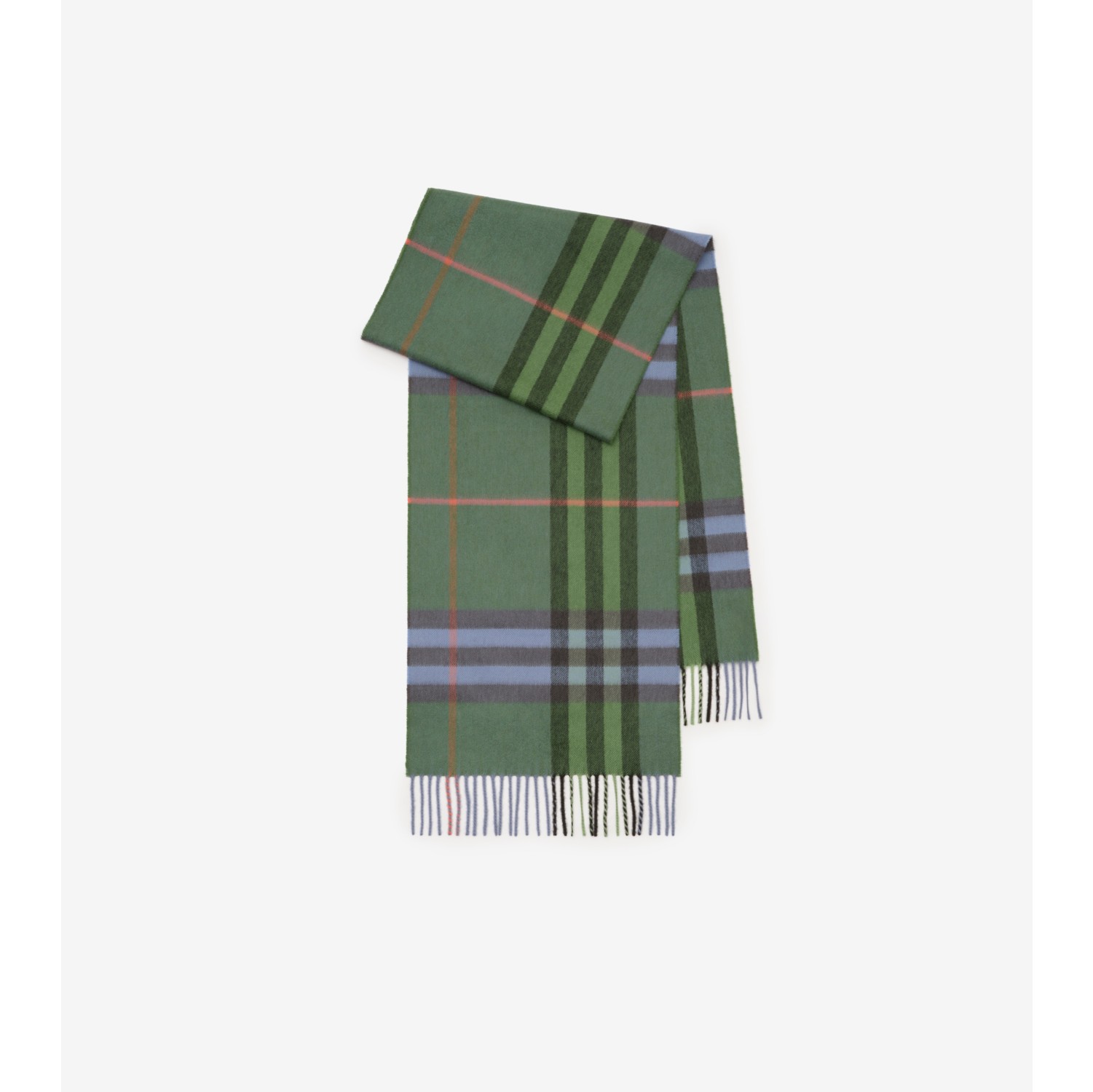 チェック カシミアスカーフ (ホリーグリーン) | Burberry®公式サイト