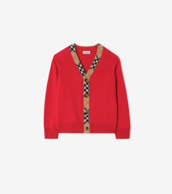 Check Trim Wool Cardigan ®