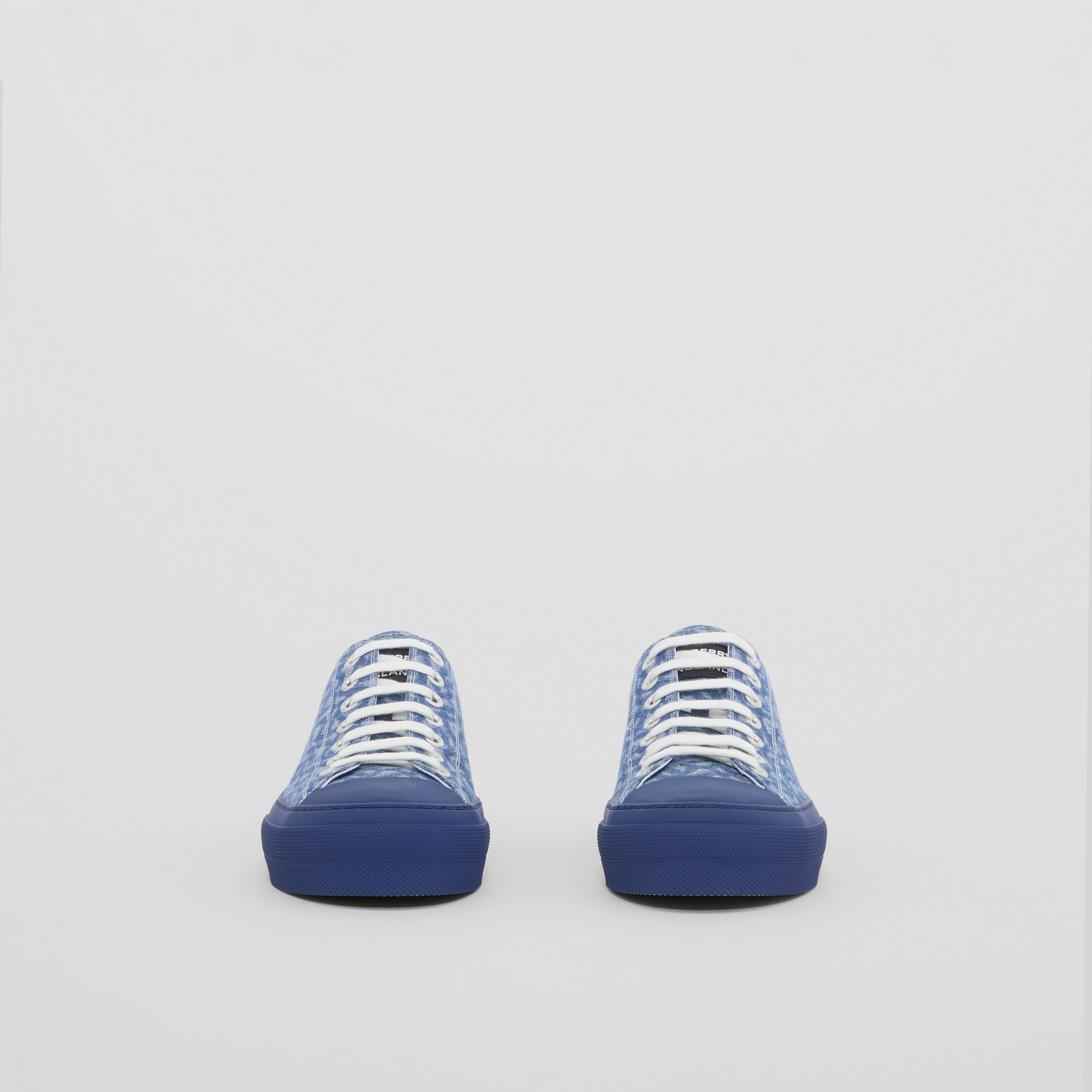 Monogram Denim Sneakers in Blue - Men | Burberry® Official - 4