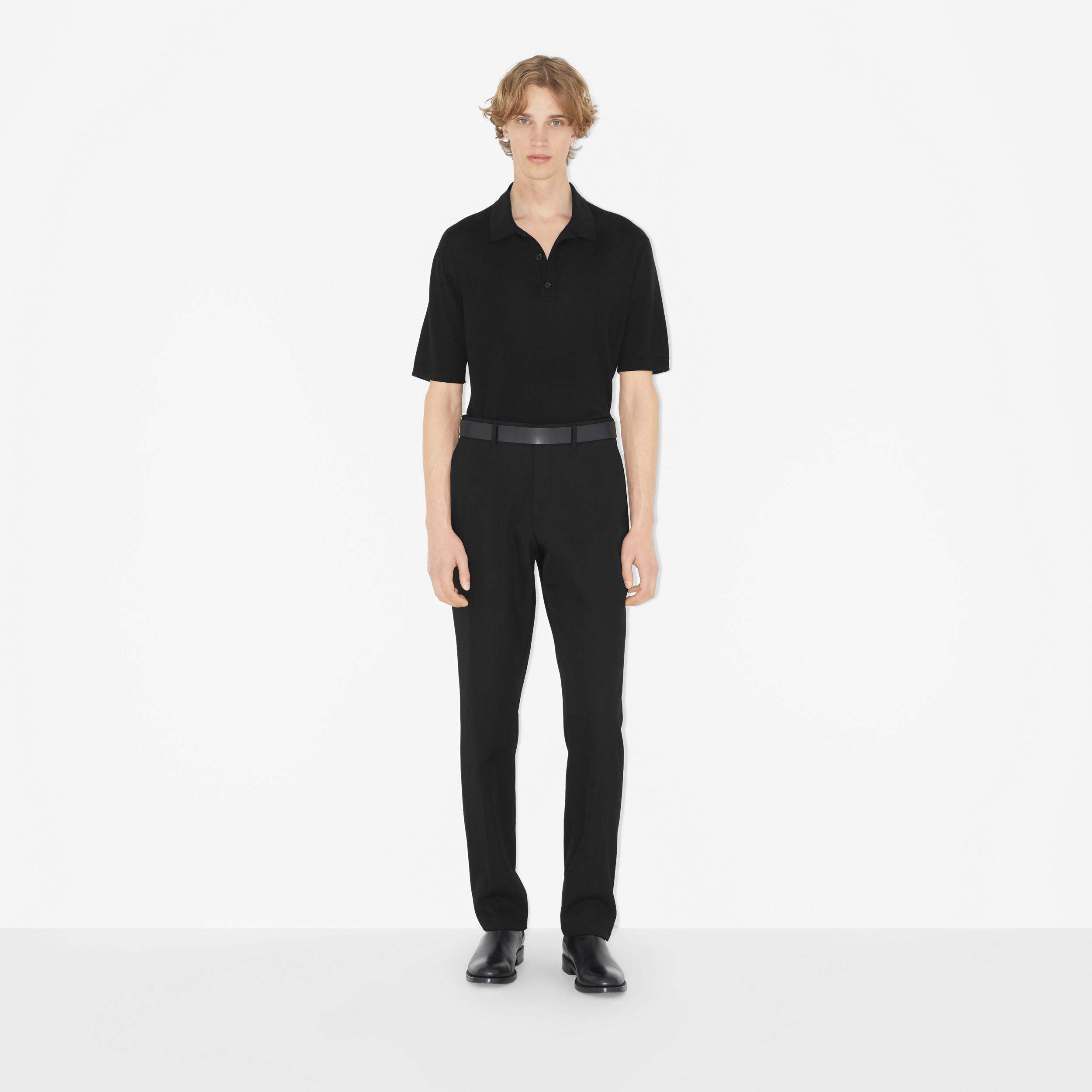EKD ウールシルクブレンド ポロシャツ (ブラック) - メンズ | Burberry®公式サイト - 2